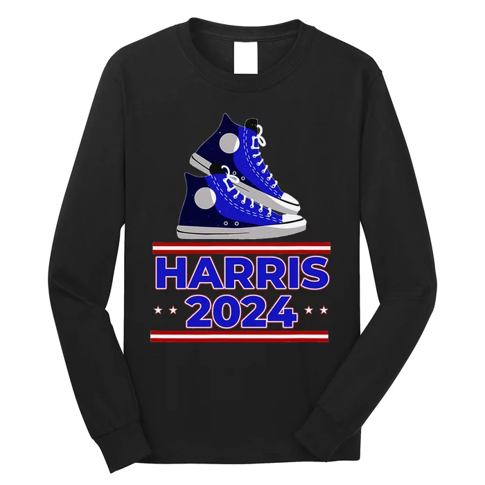 Harris 2024 Vote President Kamala Election Sneakers Long Sleeve Shirt