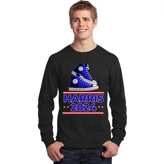 Harris 2024 Vote President Kamala Election Sneakers Tall Long Sleeve T-Shirt