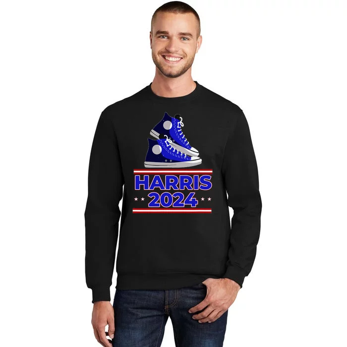 Harris 2024 Vote President Kamala Election Sneakers Tall Sweatshirt