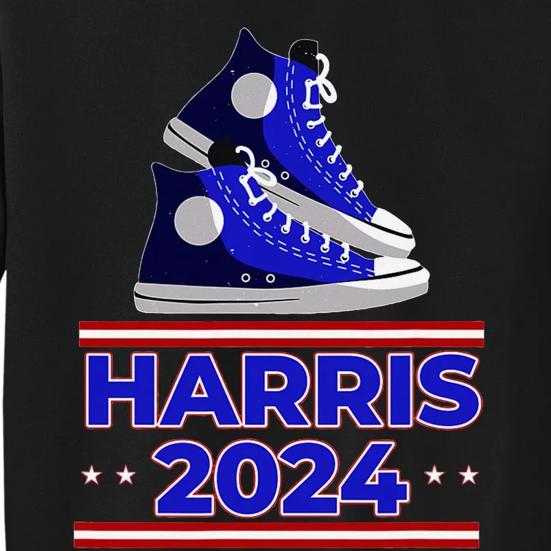 Harris 2024 Vote President Kamala Election Sneakers Tall Sweatshirt