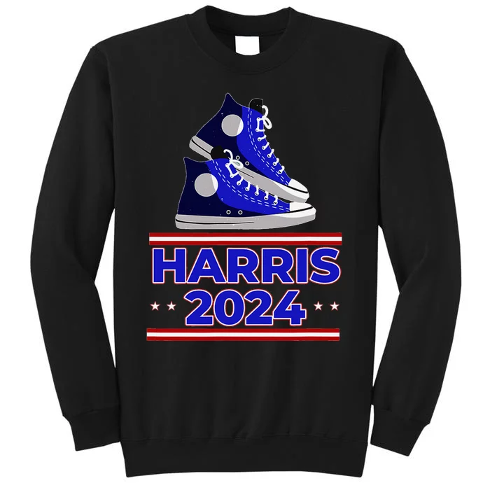 Harris 2024 Vote President Kamala Election Sneakers Tall Sweatshirt