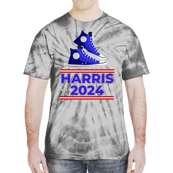 Harris 2024 Vote President Kamala Election Sneakers Meme Tie-Dye T-Shirt