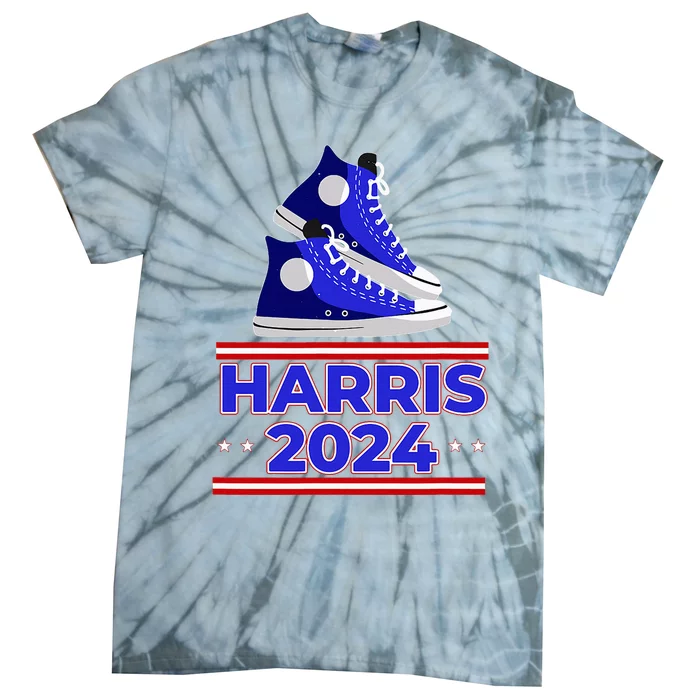 Harris 2024 Vote President Kamala Election Sneakers Meme Tie-Dye T-Shirt