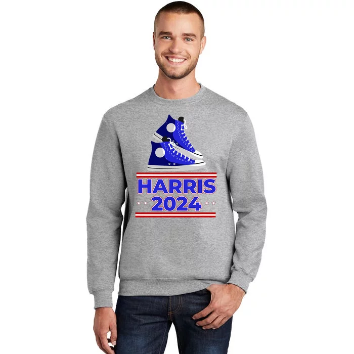 Harris 2024 Vote President Kamala Election Sneakers Meme Tall Sweatshirt