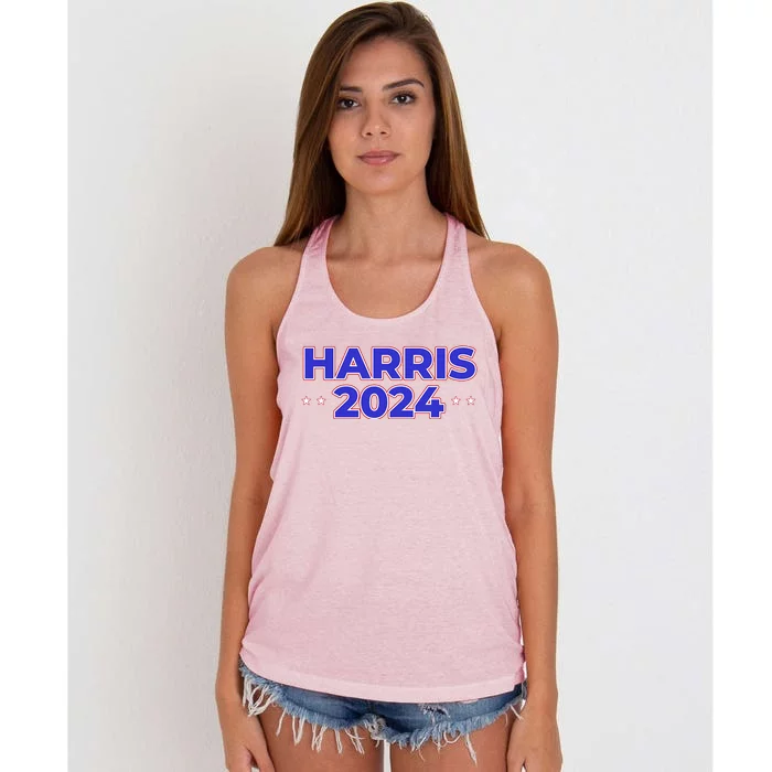 Harris 2024 Vote President Kamala Election Women's Knotted Racerback Tank