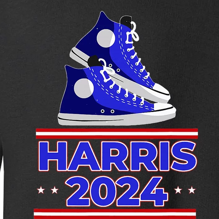 Harris 2024 Vote President Kamala Election Sneakers Meme Toddler Sweatshirt