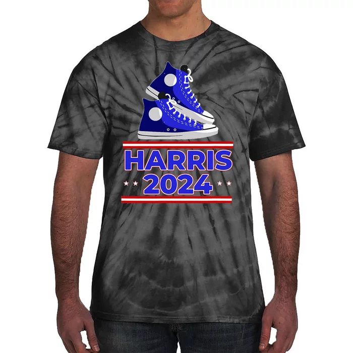 Harris 2024 Vote President Kamala Election Sneakers Meme Tie-Dye T-Shirt