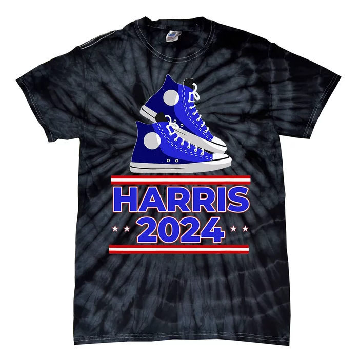 Harris 2024 Vote President Kamala Election Sneakers Meme Tie-Dye T-Shirt