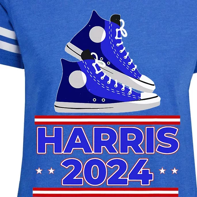 Harris 2024 Vote President Kamala Election Sneakers Meme Enza Ladies Jersey Football T-Shirt