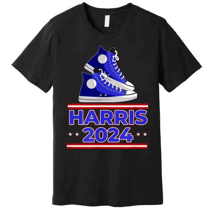 Harris 2024 Vote President Kamala Election Sneakers Meme Premium T-Shirt