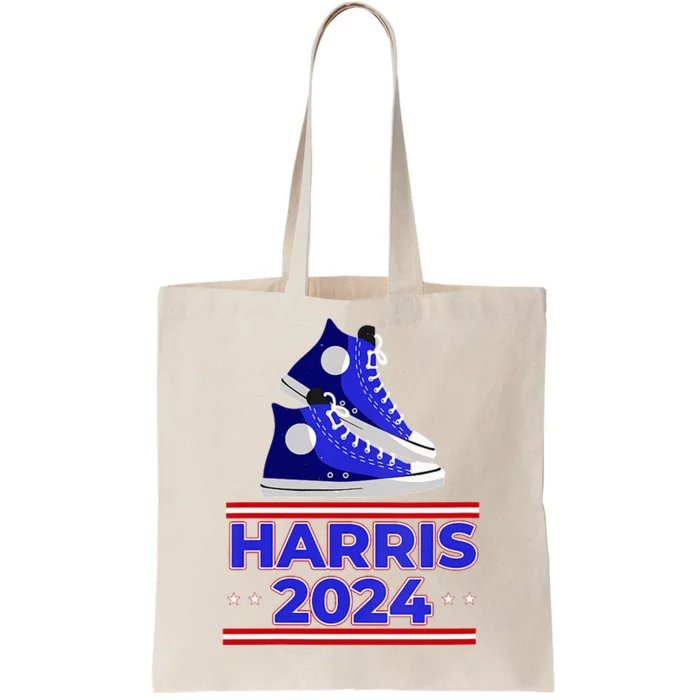 Harris 2024 Vote President Kamala Election Sneakers Meme Tote Bag