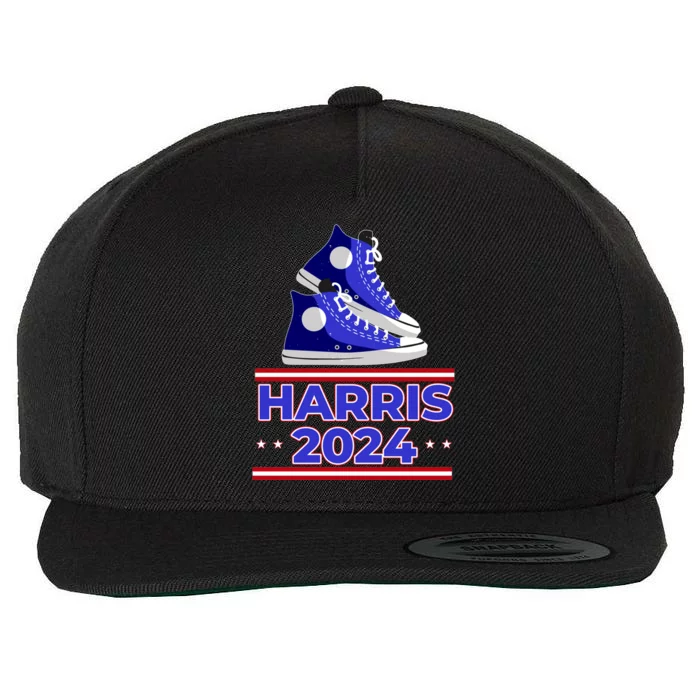 Harris 2024 Vote President Kamala Election Sneakers Meme Gift Wool Snapback Cap