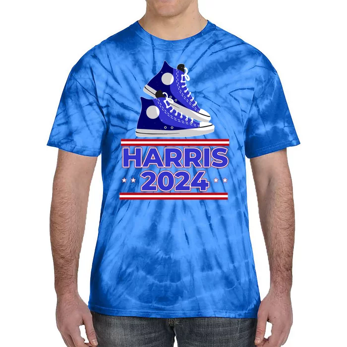 Harris 2024 Vote President Kamala Election Sneakers Meme Gift Tie-Dye T-Shirt