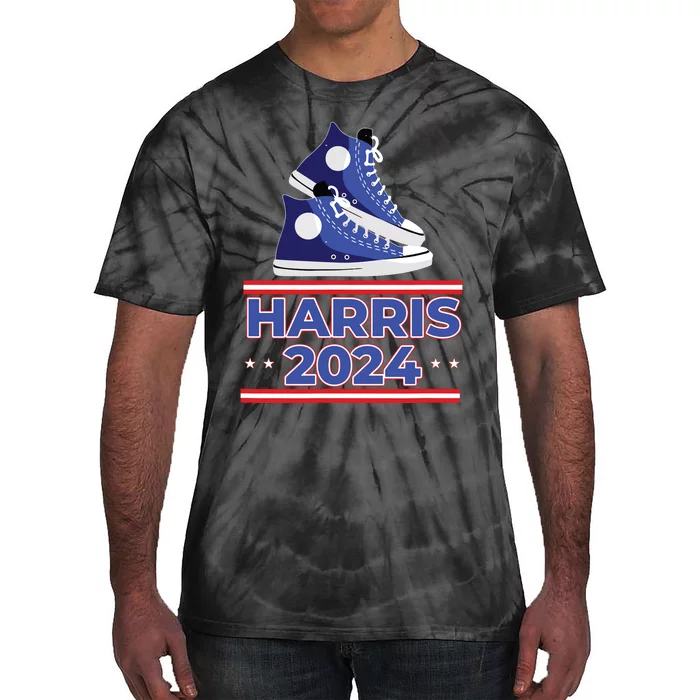 Harris 2024 Vote President Kamala Election Sneakers Meme Tie-Dye T-Shirt