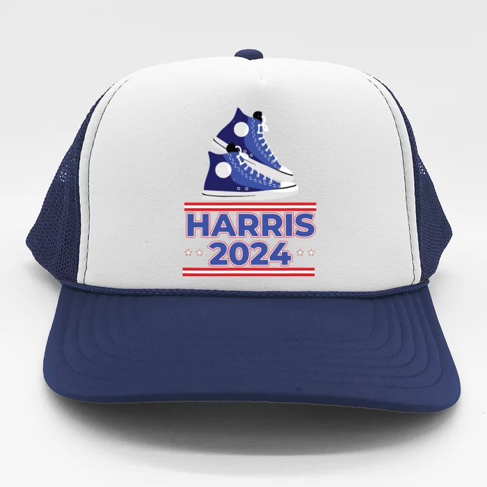 Harris 2024 Vote President Kamala Election Sneakers Meme Trucker Hat