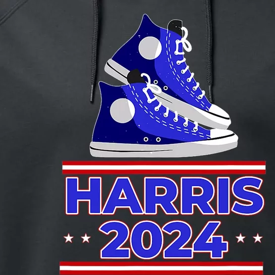 Harris 2024 Vote President Kamala Election Sneakers Meme Performance Fleece Hoodie