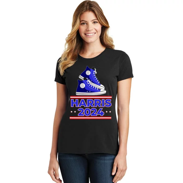 Harris 2024 Vote President Kamala Election Sneakers Meme Women's T-Shirt