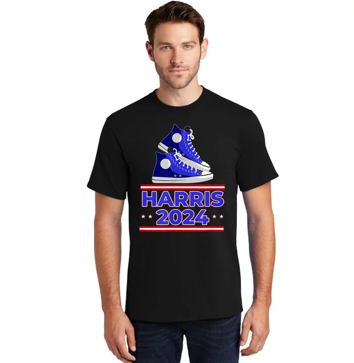 Harris 2024 Vote President Kamala Election Sneakers Tall T-Shirt