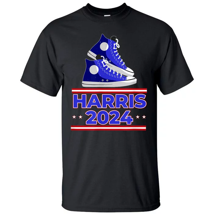 Harris 2024 Vote President Kamala Election Sneakers Tall T-Shirt