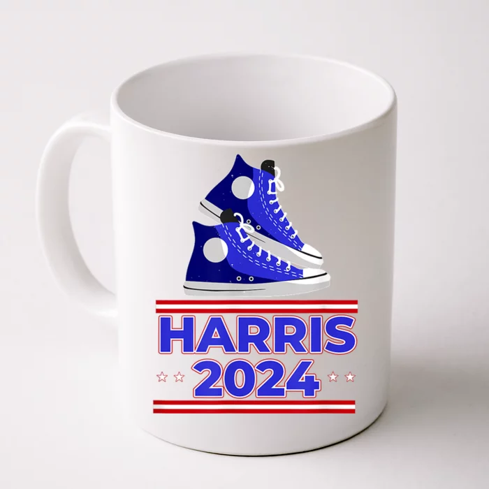 Harris 2024 Vote President Kamala Election Sneakers Front & Back Coffee Mug