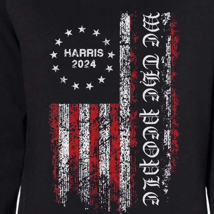 Harris 2024 We The People Us Flag President Campaign Democry Womens California Wash Sweatshirt