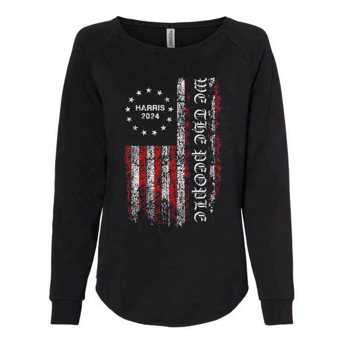 Harris 2024 We The People Us Flag President Campaign Democry Womens California Wash Sweatshirt