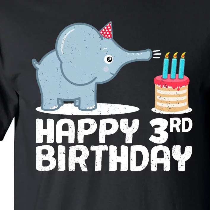 Happy 3rd Birthday Boy Baby Elephant three Year Tall T-Shirt