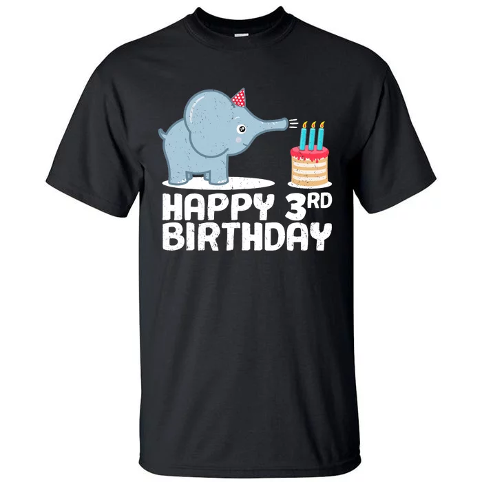 Happy 3rd Birthday Boy Baby Elephant three Year Tall T-Shirt