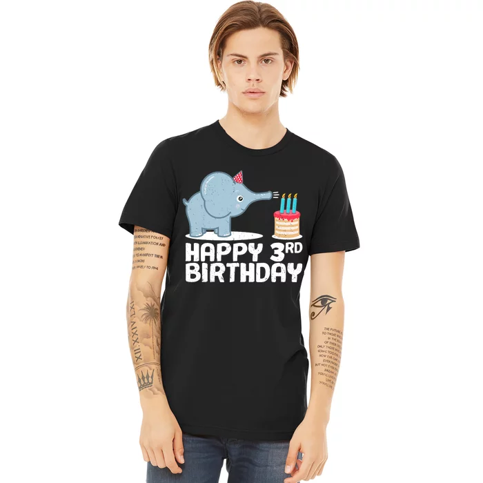 Happy 3rd Birthday Boy Baby Elephant three Year Premium T-Shirt