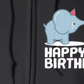 Happy 3rd Birthday Boy Baby Elephant three Year Full Zip Hoodie