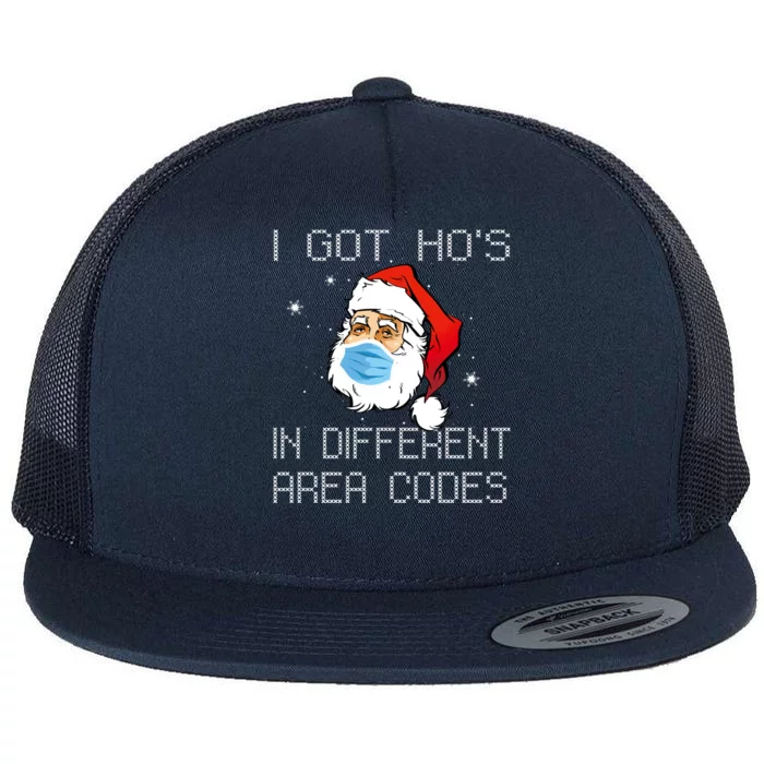 Holiday 365 Christmas I Got Hos In Different Area Codes Gift Flat Bill Trucker Hat