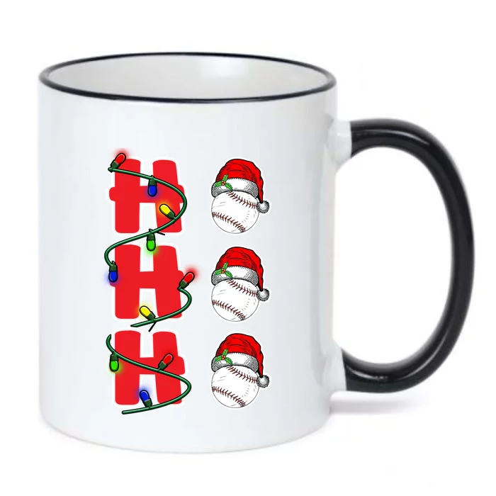 Holiday 365 Christmas Softball Ho Ho Ho Santa Hat Sport Funny Gift Black Color Changing Mug