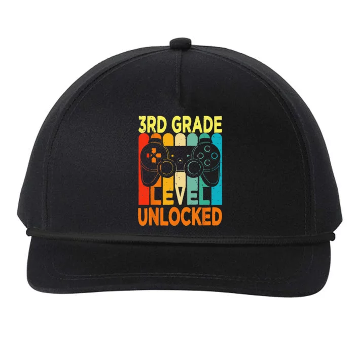 Hello 3rd Grade Level Unlocked Video Game Back To School Snapback Five-Panel Rope Hat