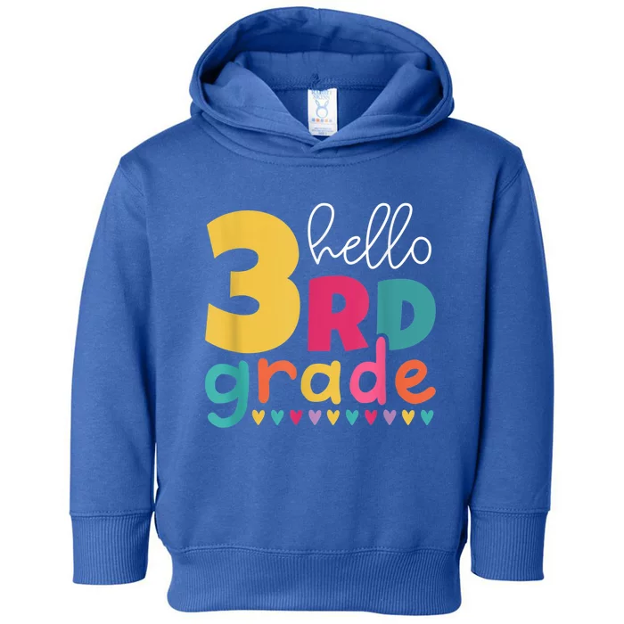 Hello 3Rd Grade First Day Back To School Third Grade Teacher Gift Toddler Hoodie