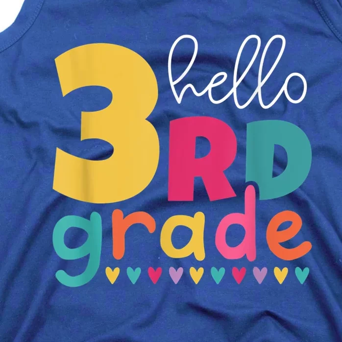 Hello 3Rd Grade First Day Back To School Third Grade Teacher Gift Tank Top