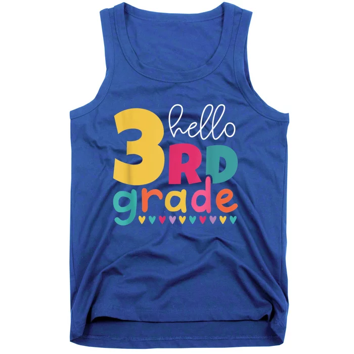 Hello 3Rd Grade First Day Back To School Third Grade Teacher Gift Tank Top