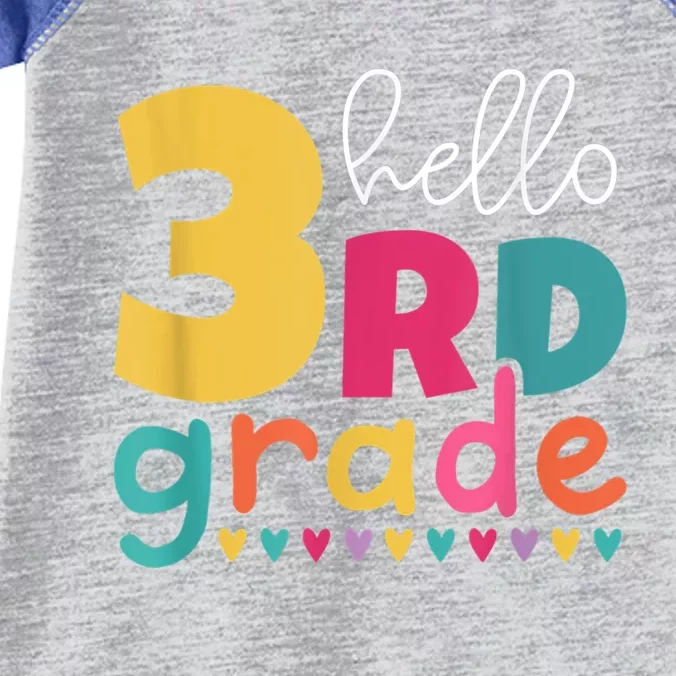 Hello 3Rd Grade First Day Back To School Third Grade Teacher Gift Infant Baby Jersey Bodysuit