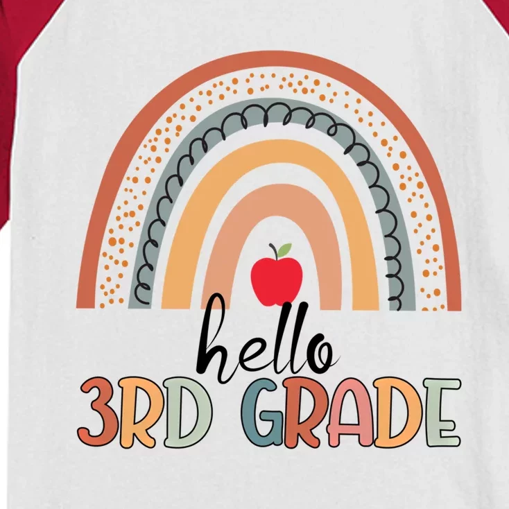 Hello 3Rd Grade Teacher Rainbow Team Third Grade Teacher Funny Gift Kids Colorblock Raglan Jersey