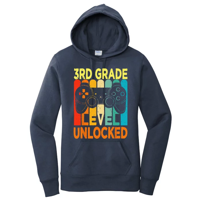 Hello 3rd Grade Level Unlocked Video Game Back To School Women's Pullover Hoodie