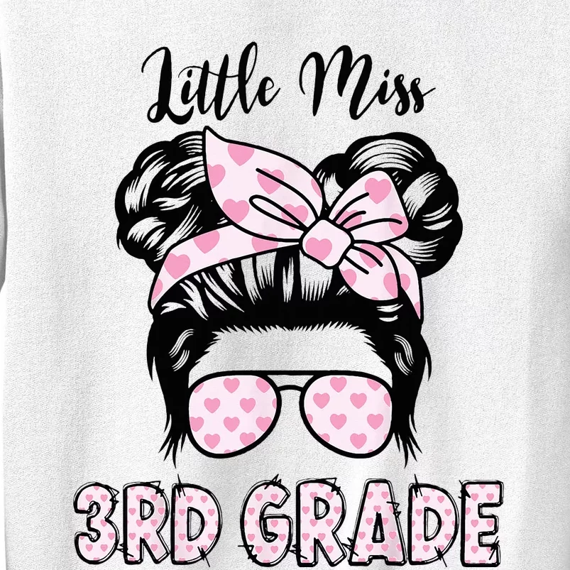 Hello 3rd Grade Messy Bun Cute Heart Back To School Sweatshirt