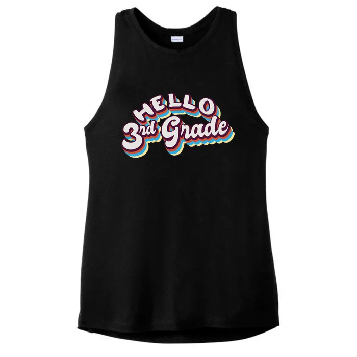 Hello 3rd Grade Colorful Ladies Tri-Blend Wicking Tank