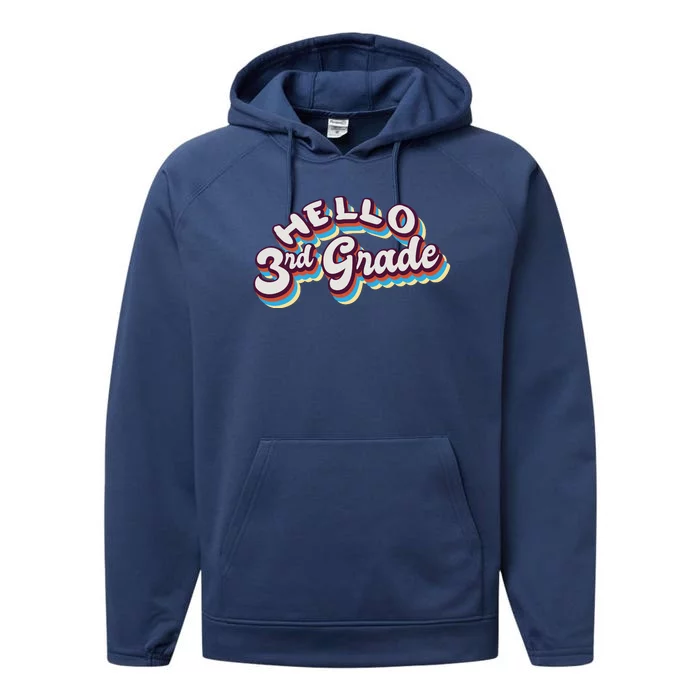 Hello 3rd Grade Colorful Performance Fleece Hoodie