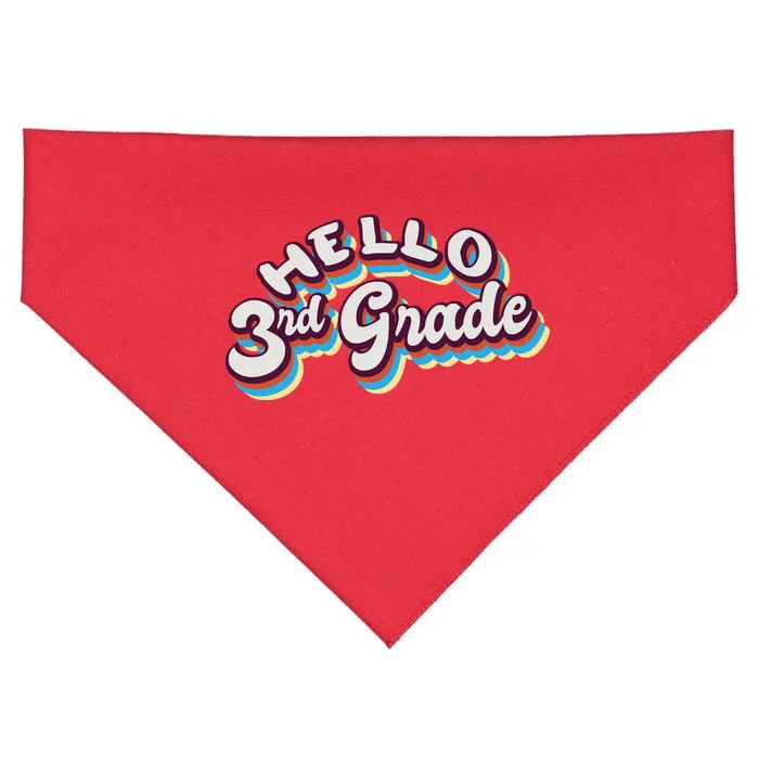 Hello 3rd Grade Colorful USA-Made Doggie Bandana