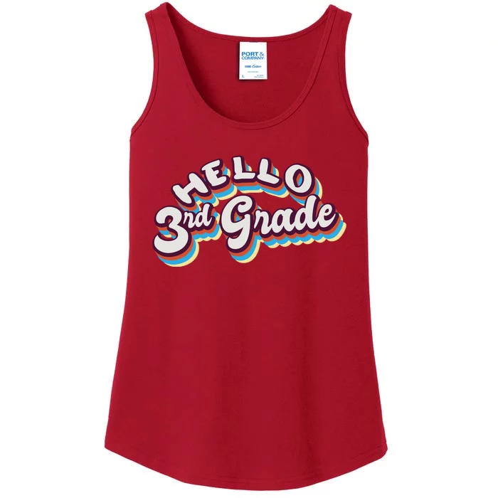 Hello 3rd Grade Colorful Ladies Essential Tank