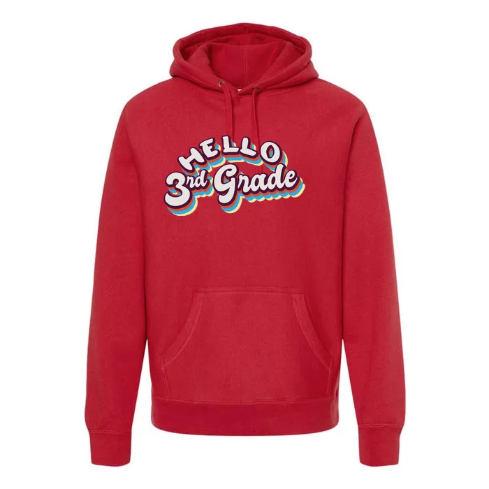 Hello 3rd Grade Colorful Premium Hoodie