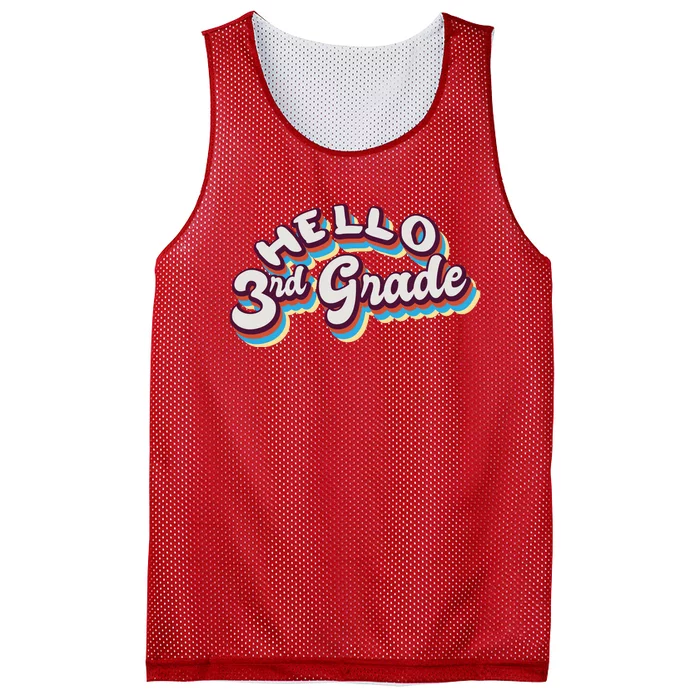 Hello 3rd Grade Colorful Mesh Reversible Basketball Jersey Tank