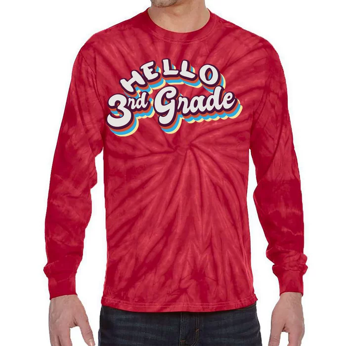 Hello 3rd Grade Colorful Tie-Dye Long Sleeve Shirt