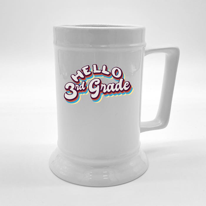 Hello 3rd Grade Colorful Front & Back Beer Stein