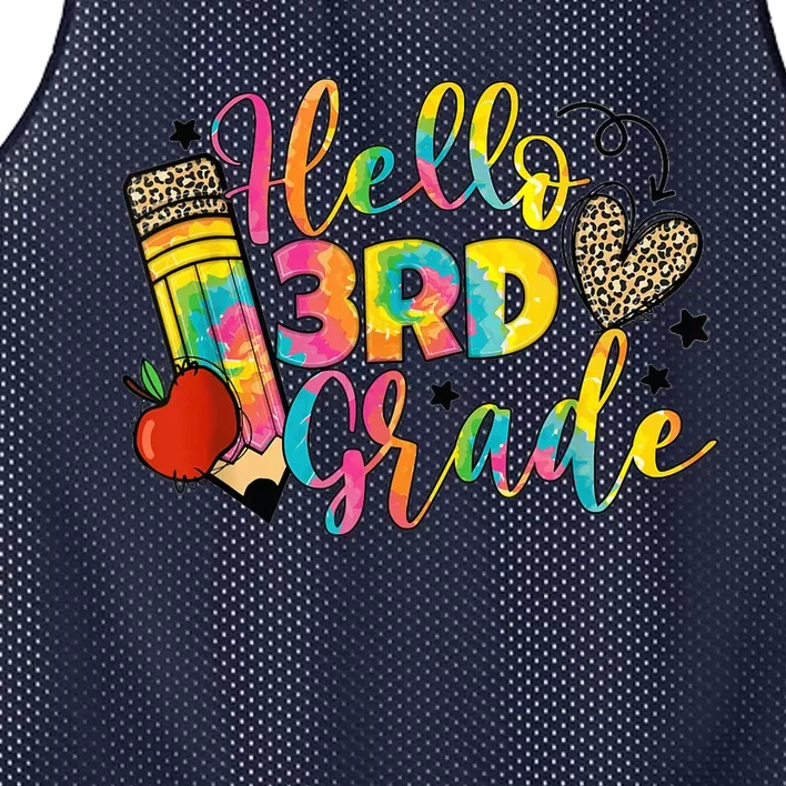 Hello 3rd Grade Back To School Third Grade Teacher Girls Mesh Reversible Basketball Jersey Tank