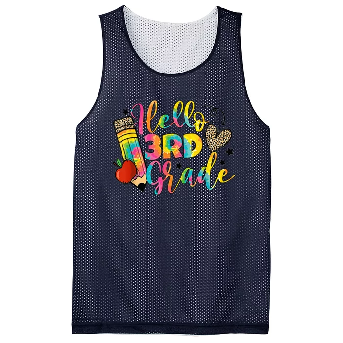 Hello 3rd Grade Back To School Third Grade Teacher Girls Mesh Reversible Basketball Jersey Tank